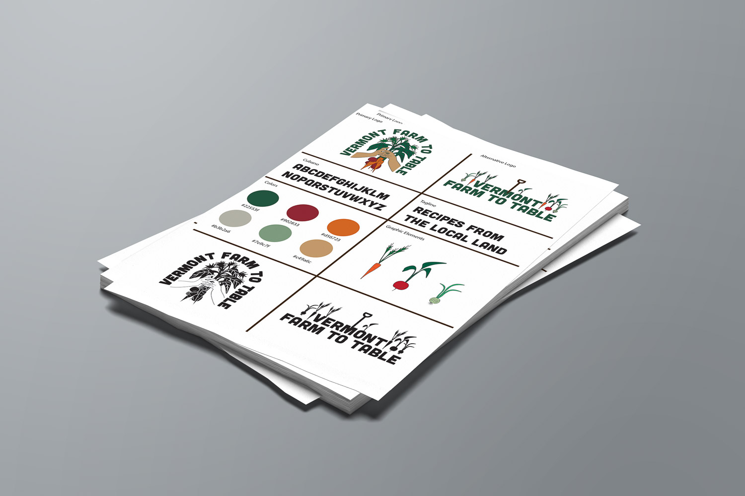 cookbook style guide mockup